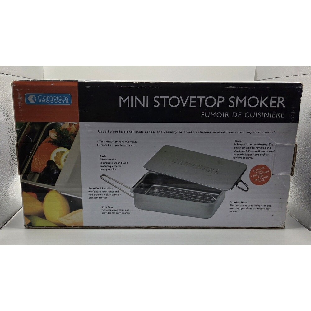 Camerons Products Mini Stovetop Smoker Stainless Steel Open Box